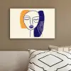 Minimalistisch - Gezicht - Hand - Oranje - Blauw canvas 2cm klein -sfeer3