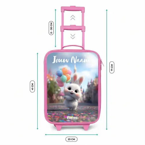 konijn - Ballonnen Kinderkoffer - Roze klein -productfoto_formaten