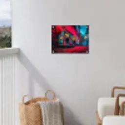 Boombox - Rood - Graffiti - Neon tuinposter los doek klein -sfeer8