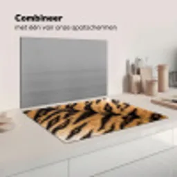 Realistisch - Tijgervacht - Zwart Inductie beschermer vinyl 3mm klein -wsfeer7_website