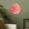 Grapefruit - Roze - Levendig Akoestische PET Vilt - Rond klein -sfeer2