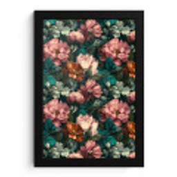 Bloemen - Schilderachtig - Patroon - Roze fotolijst zwart zonder passe partout klein 224 -3d