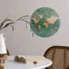 Wereldkaart - Gebroken tegels - Mozaïek Wandcirkel behangsticker klein -sfeer3