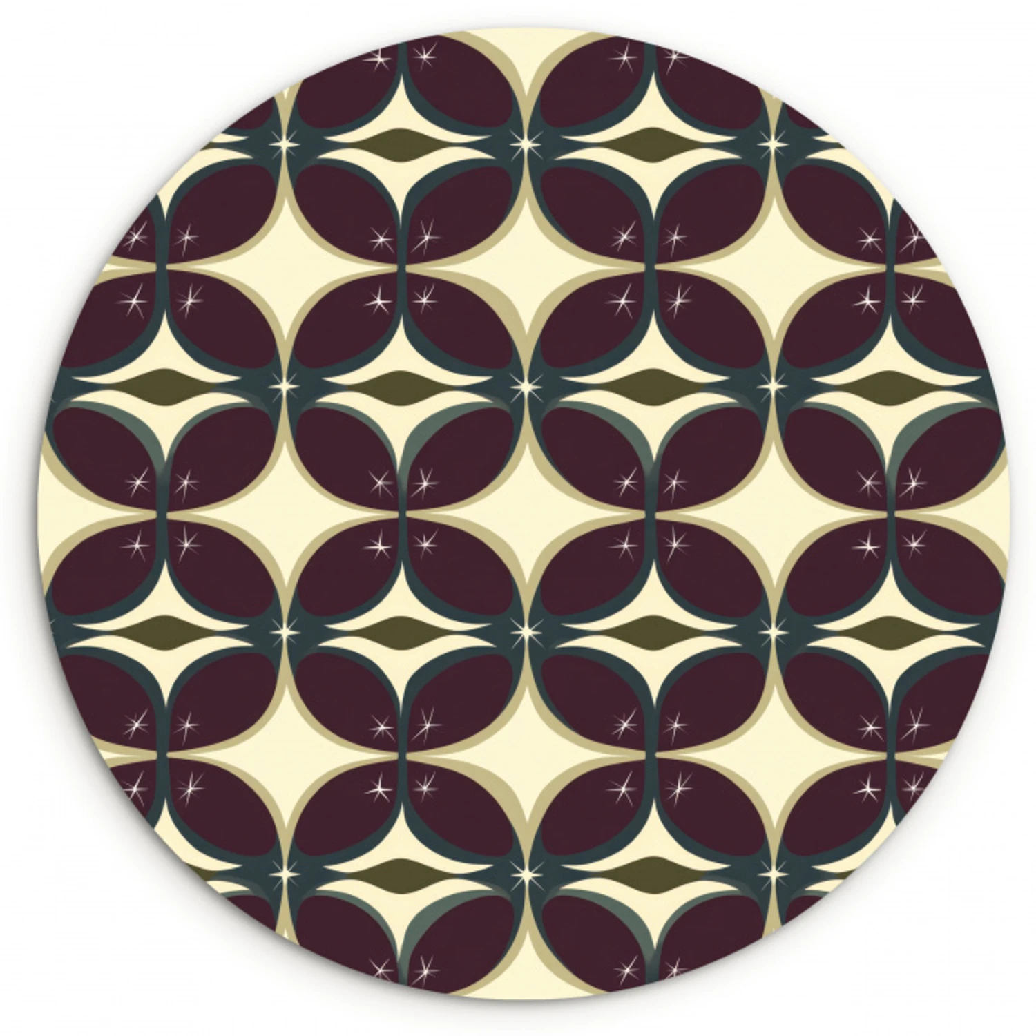 Cirkel - Retro - Kleurrijk Wandcirkel kunststof plaat 5mm dik klein 188 -3d