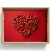 Pepers - Rood - Hart Dienblad Rechthoek middel -z3d_shopping