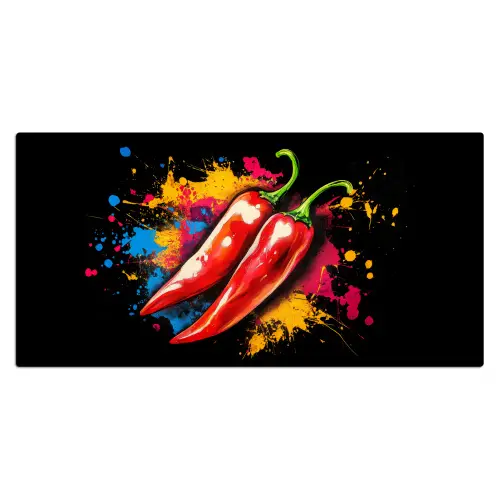 Peper - Graffiti - Verf - Abstract - Modern - Kleurrijk Muismat XXL klein -3d_leeg