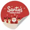 Illustratie - Kerstman - Rendieren - Rood Wandcirkel behangsticker klein -3d