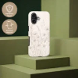Minimalistisch - Modern - Bloemen - Beige Toughcase MagSafe Apple iPhone 17 klein -USP_PrintM_DE