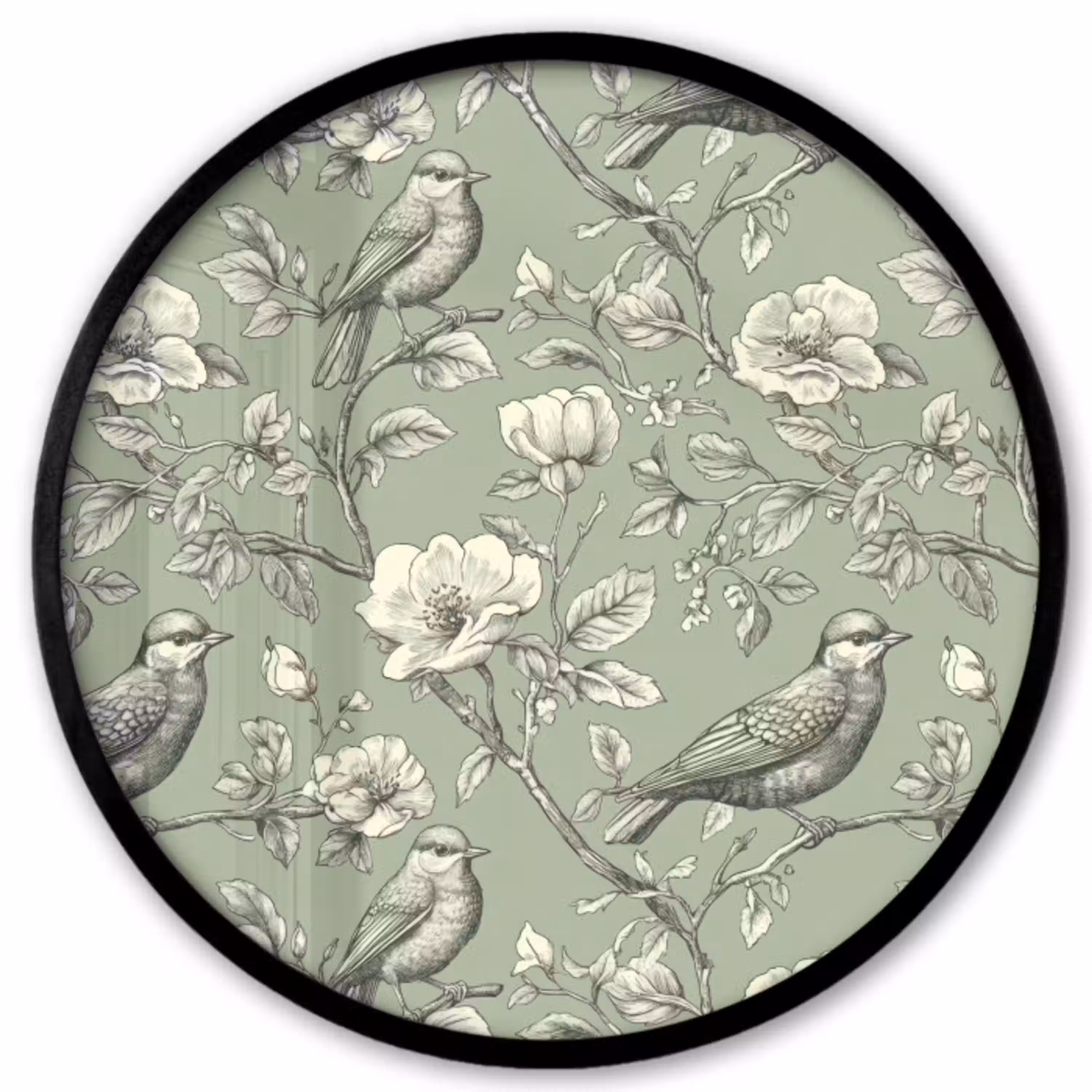 Klassiek - Botanisch - Groen Fotolijst rond zonder passe partout klein 856 -3d