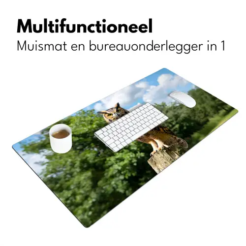 Uil - Boomstronk - Bos - Lucht Muismat XXL klein -sfeer4