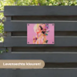 Vrouw - Bloemen - Paars - Abstract tuinposter los doek klein -sfeer3