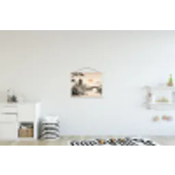 Azië - Landschap - Kleurrijk textielposter latten blank klein -kinderkamer