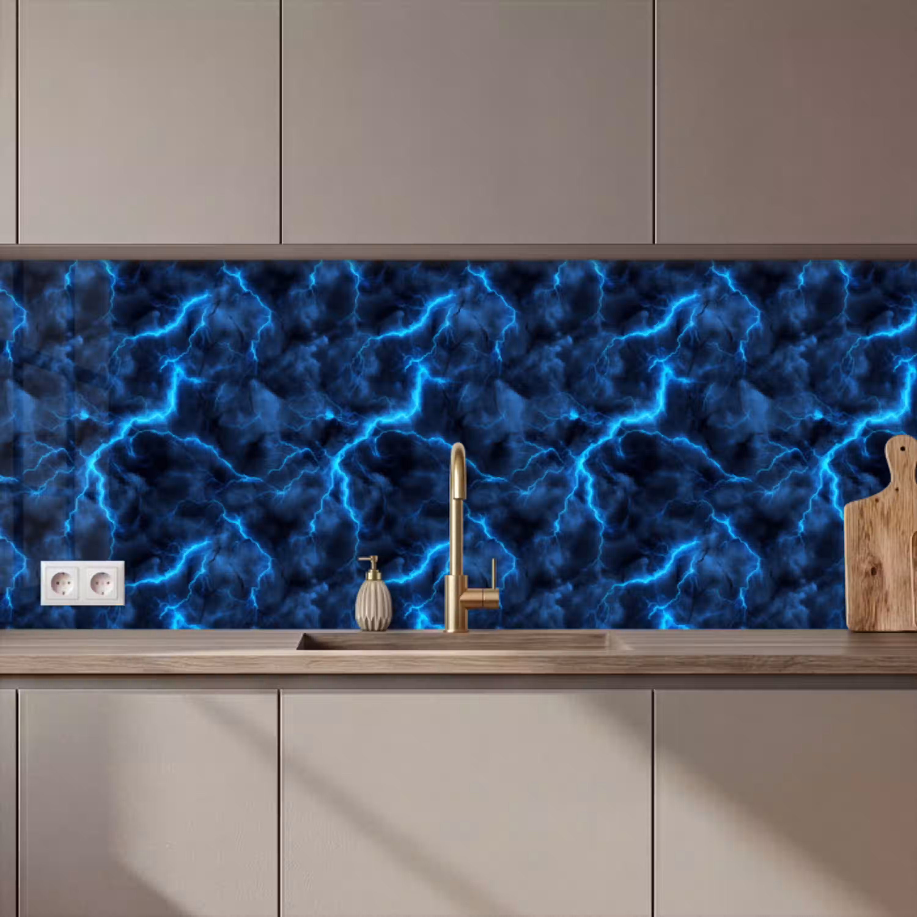 Donker - Blauw - Bliksem keuken achterwand 2 middel 871 zz_3dshopping