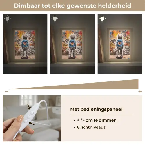 Graffiti - Jongen - Kleuren - Street Art Light Box met kabel (Tafellamp) klein -USP_dimbaarNL