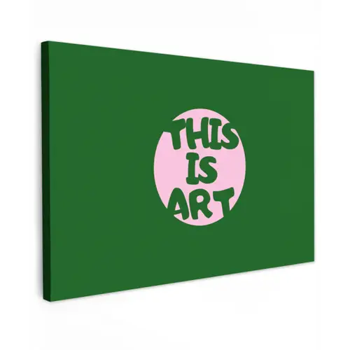 Cirkel - Roze - Tekst - Art canvas 2cm klein -z3d