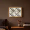 Geometrisch - Motief - Aardetinten Light Box met batterij (Wandlamp) middel 907 -sfeer4