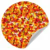 Abstract - Verf - Rood Wandcirkel behangsticker klein 186 -3d