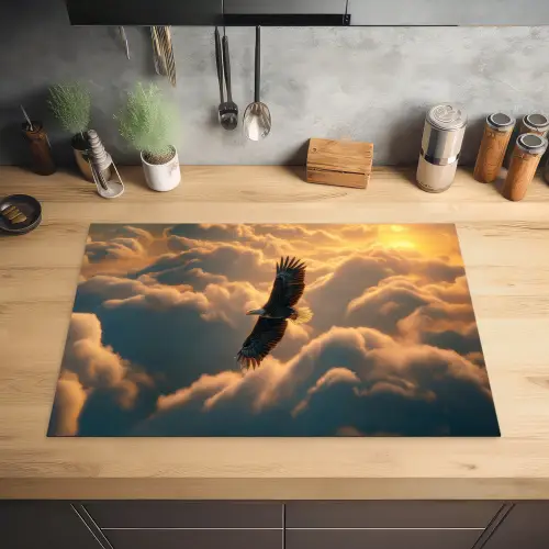 Adelaar - Wolken - Zon Inductie beschermer vinyl 3mm klein -sfeer5