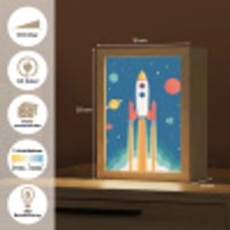 Raket - Planeten - Ruimte Light Box met kabel (Kinderlampje) klein -USP_websiteoverzichtDE