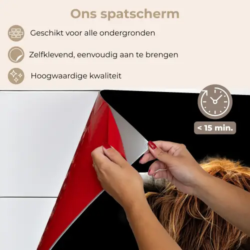 Schotse Hooglander - Horens - Zwart - Dieren - Natuur - Wild - Koe keuken achterwand spatscherm klein -spatscherm_NL