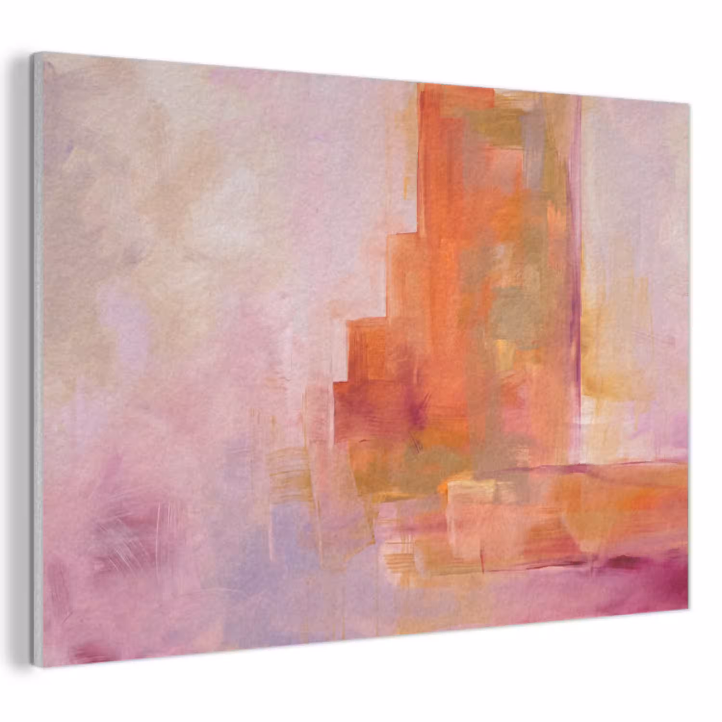 Abstract - Borstelstreken - Kunst - Paars - Goud PET vilt klein -3d