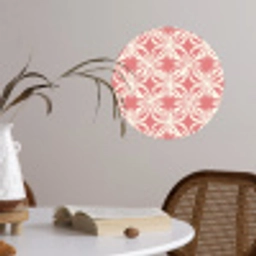 Roze - Bloemenmotief - Wit - Modern Wandcirkel behangsticker klein 186 -sfeer3