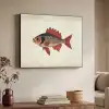 Schubben - Rood - Vis - Vinnen Textielframe - compleet frame klein -sfeer3