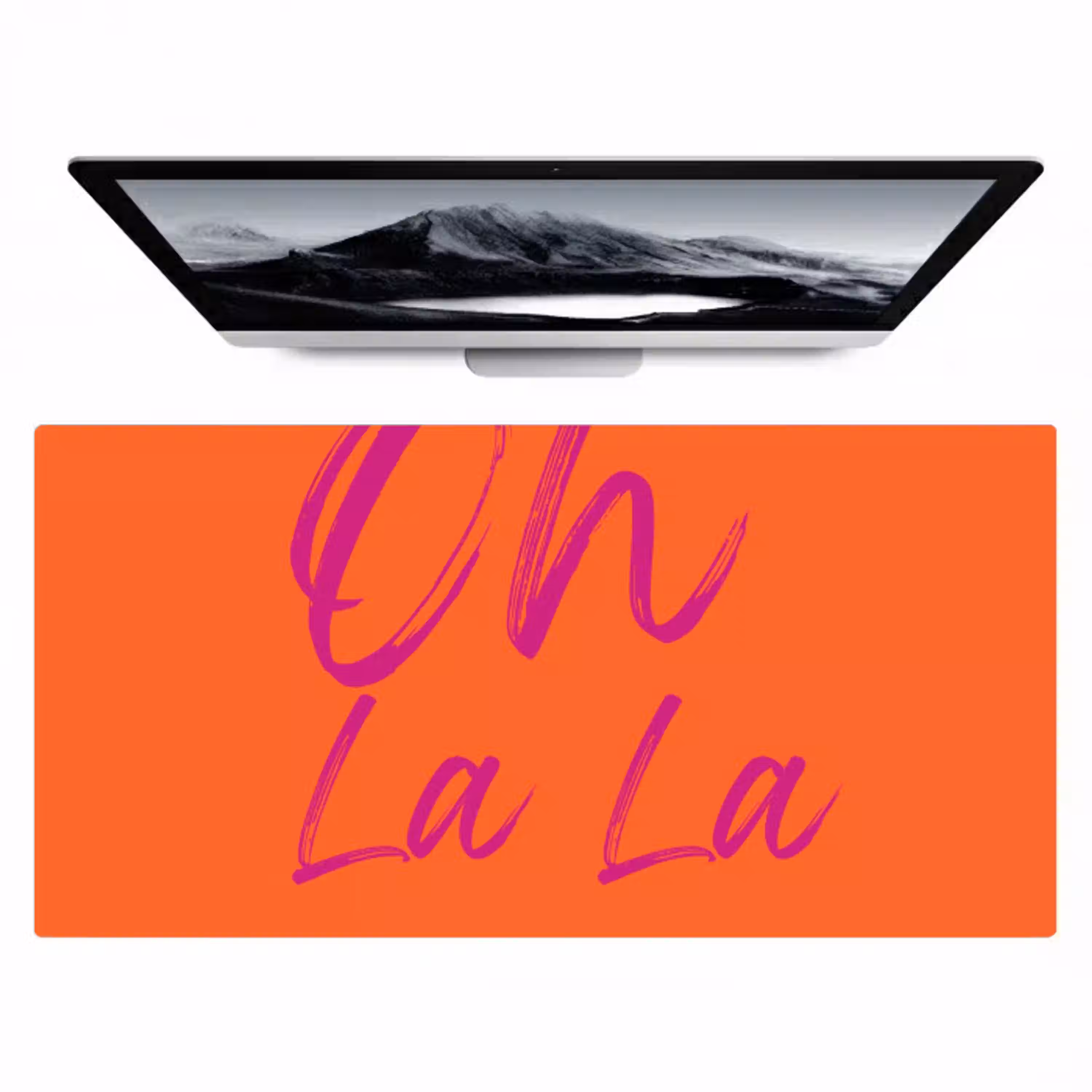 Oh la la - Oranje - Roze - Grafisch Muismat XXL klein -zzz3d