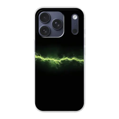 Gaming - Elektriciteit - Lijn - Vonken - Groen Telefoonhoesje iPhone 17 Pro klein -3d