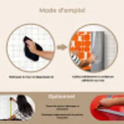 Patroon - Retro - Oranje keuken achterwand spatscherm klein 900 -gebruiksaanwijzing_FR