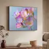 Bloemen - Paars - Overloop - Meeldraden Textielframe zwart klein -sfeer3