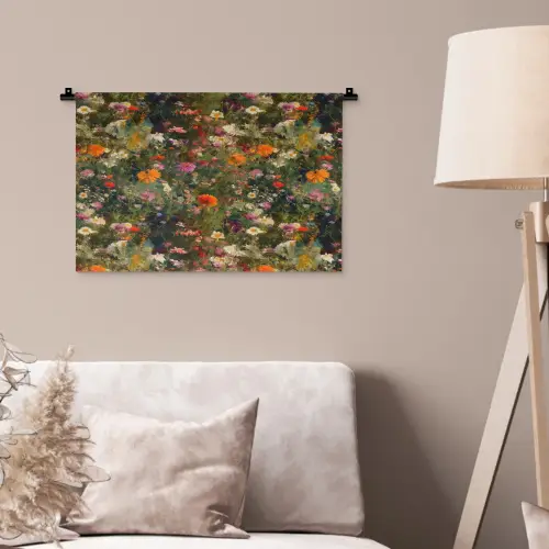 Bloemenveld - Kleuren - Verf Wandkleed katoen klein 269 -sfeer4