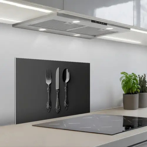 Bestek - Zwart keuken achterwand spatscherm klein -3d_schuin