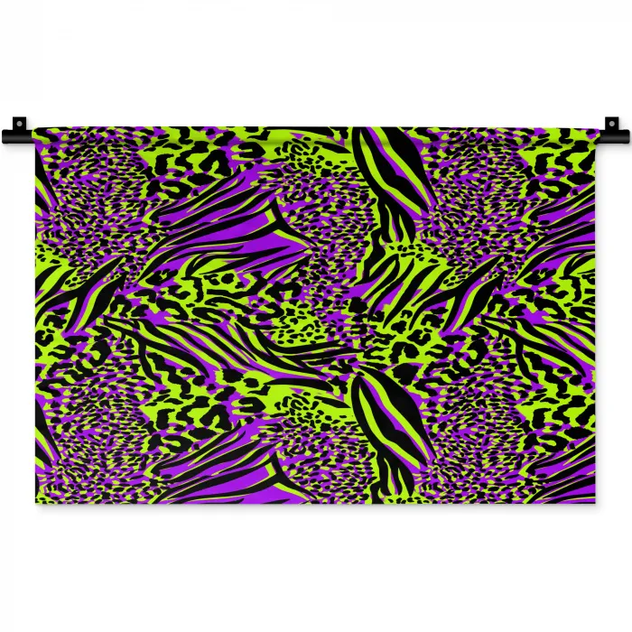 Neon - Paars - Dieren - Patroon Wandkleed katoen klein 269 -zz3d