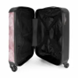 Roze - Kwartsmarmer - Aders NBS - Handbagage koffer - Volwassenen Unisex middel -binnenkant