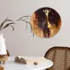 Giraf - Bruin - Abstract - Geschilderd Wandcirkel kunststof plaat 5mm dik klein -sfeer4