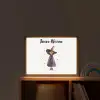 Heks - Paars - Sterren - Heksenhoed Light Box met batterij (Wandlamp kind) middel -sfeer1_kind