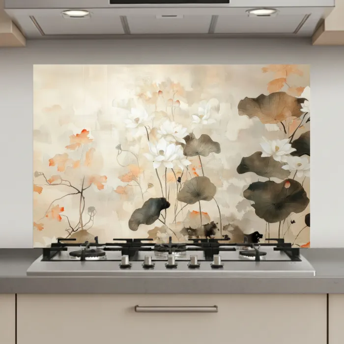 Bloemen - Japandi - Wabi sabi keuken achterwand spatscherm klein -3d_website