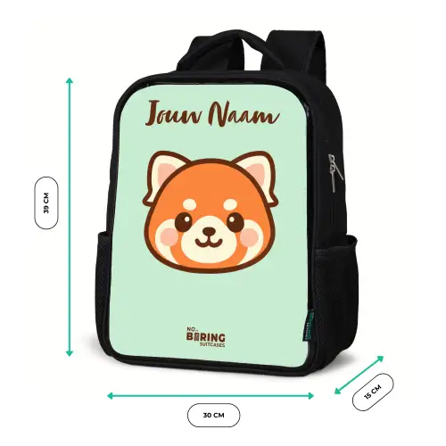 Kawai - Rode panda - Groen Rugzak - Zwart middel -productfoto_formaten