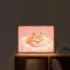 Wolken - Vos - Oranje - Sterren Light Box met batterij (Wandlamp kind) middel -sfeer1_kind