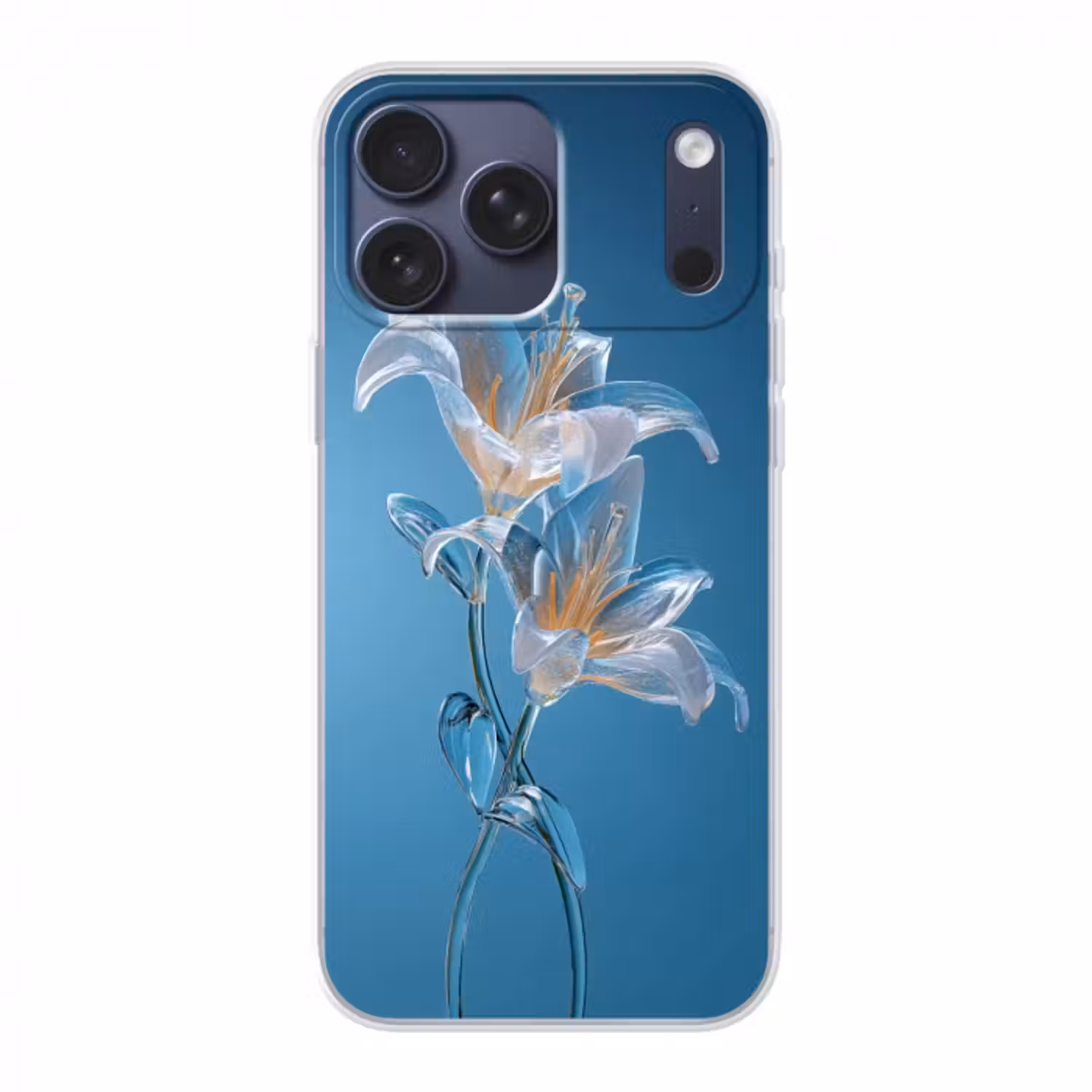 Handyhülle - Lilien - Blau - Gläser