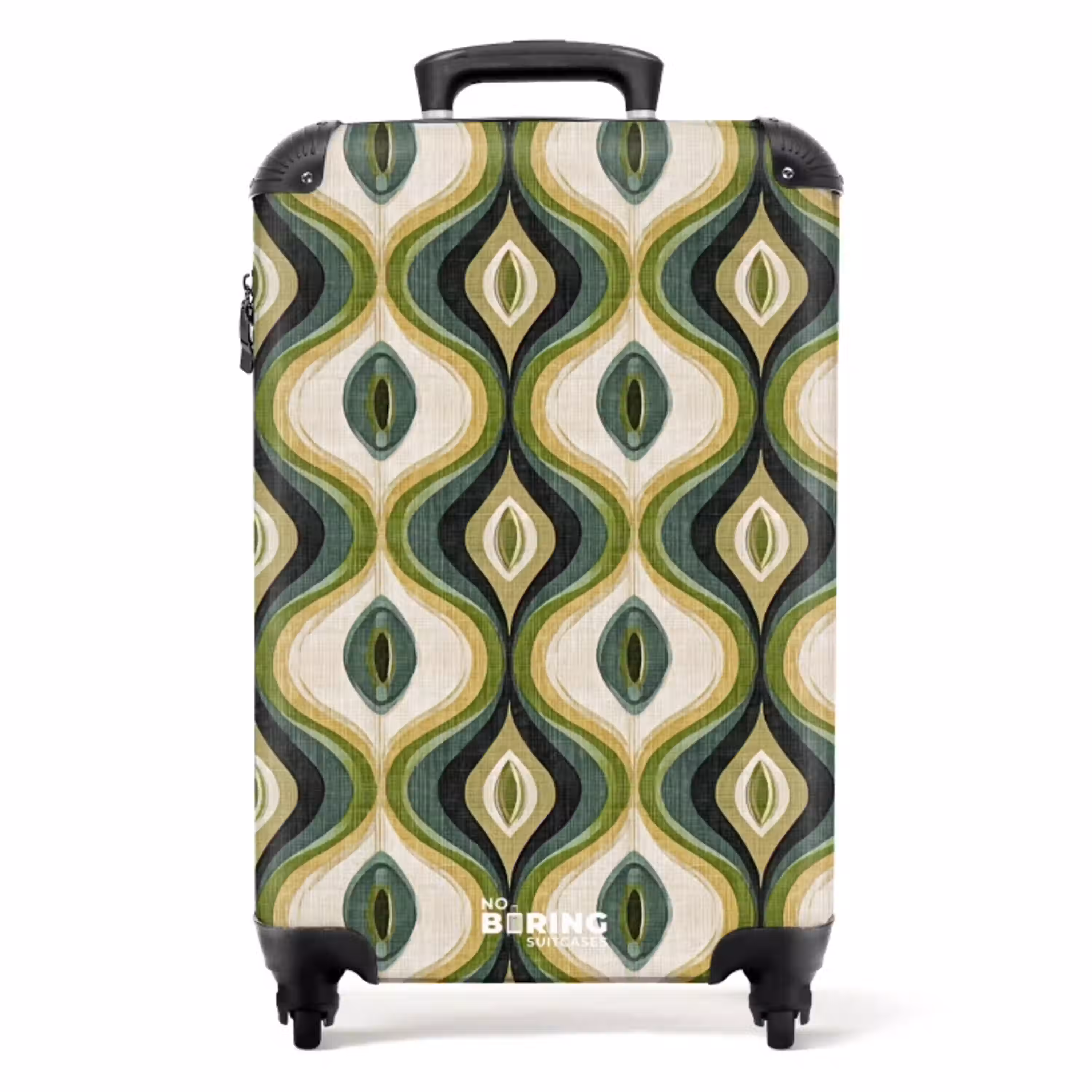 Abstract - Ritmisch - Groen NBS - Handbagage koffer - Volwassenen Unisex middel -productfoto_recht