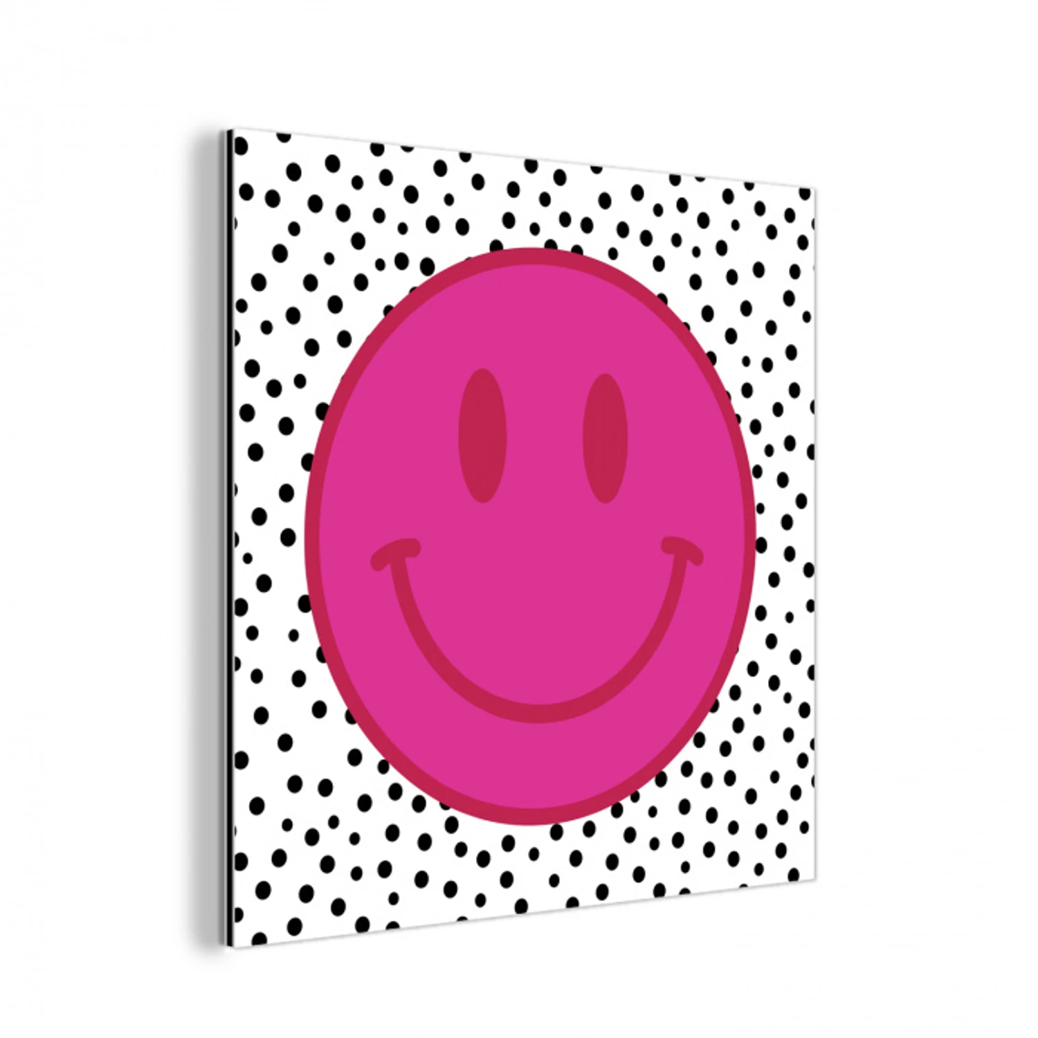 Smiley - Roze - Stippen aluminium wit klein -3d