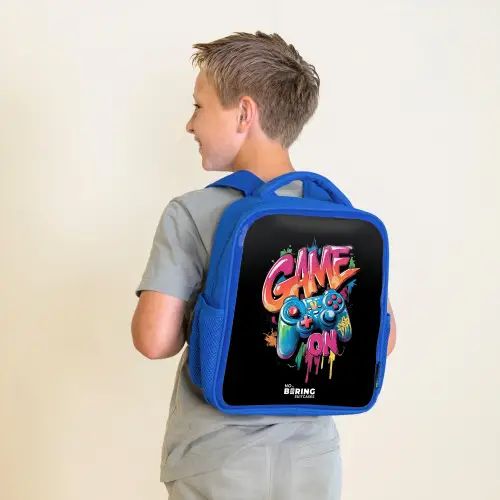 Game - Controller - Graffiti - Neon Kinderrugzak - Blauw middel -sfeer2