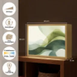 Golven - Abstract - Lichtgroen - Sierlijk Light Box met batterij (Wandlamp) middel -USP_websiteoverzichtNL