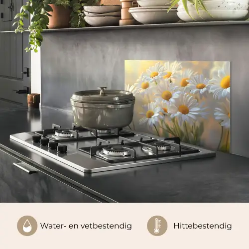 Madeliefjes - Wit - Zonlicht keuken achterwand spatscherm klein -usp_NL
