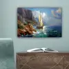 Zeilschip - Zee - Rotsen - Wolken canvas 2cm klein -sfeer4