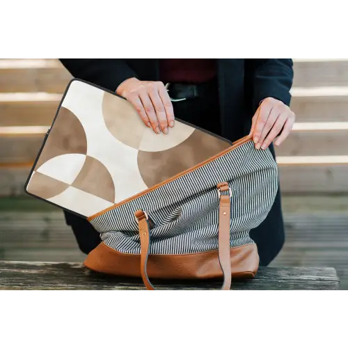 Snijdende cirkels - Overlappende vlakken laptophoes neopreen klein -tas