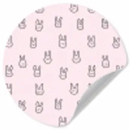 Konijnen - Minimalistisch - Roze Wandcirkel behangsticker klein 186 -3d