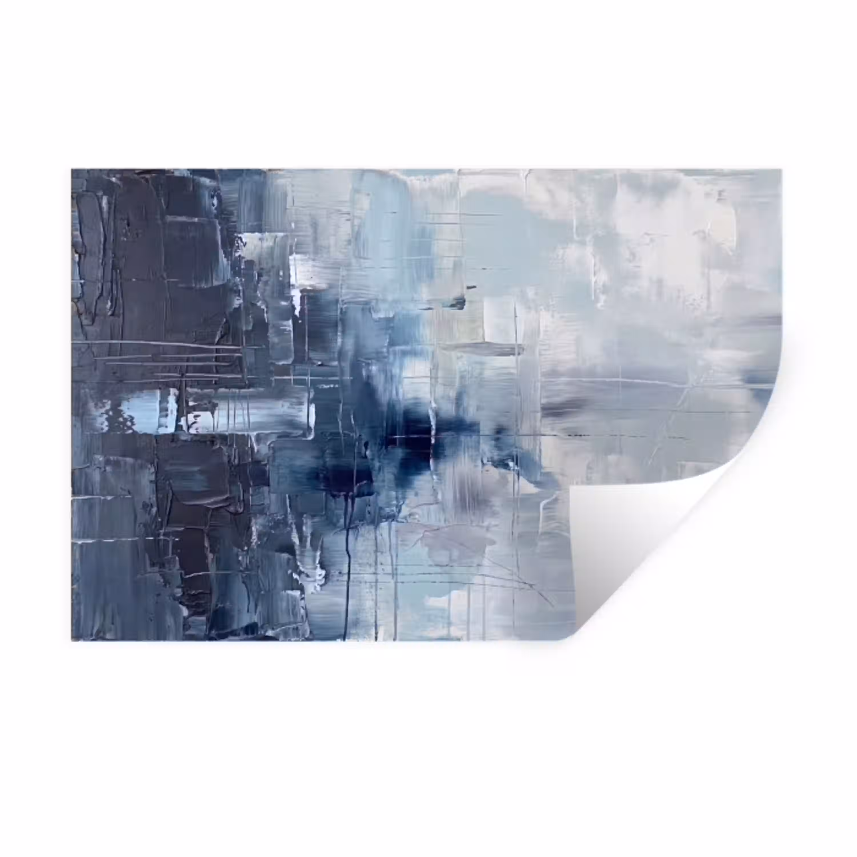 Abstract - Textuur - Kunst - Modern - Blauw Muursticker klein -3d